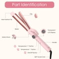 thumbnail image 2 of OWMSIC 1.25'' Hair Curling Iron, Ceramic Hair Curler with 12 Temp Settings LCD Display, Dual Voltage Fast Heating for Short/Long Hair & Big Waves, Pink, 2 of 10