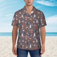 thumbnail image 4 of Goofa Snowflake Fox Hawaiian Shirt for Men, Unisex Summer Beach Casual Short Sleeve Button Down Shirts,Aloha Tropical Floral print shirt-, 4 of 9