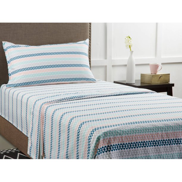 Mainstays 180 Thread Count Novelty Bed Sheet Set, Multicolor, Twin XL