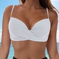 thumbnail image 2 of HCNTES V Shaped Bikini Tops for Women - Padded Bathing Suit V Back Wide Straps Swim Bra Swimsuit(White,M), 2 of 9