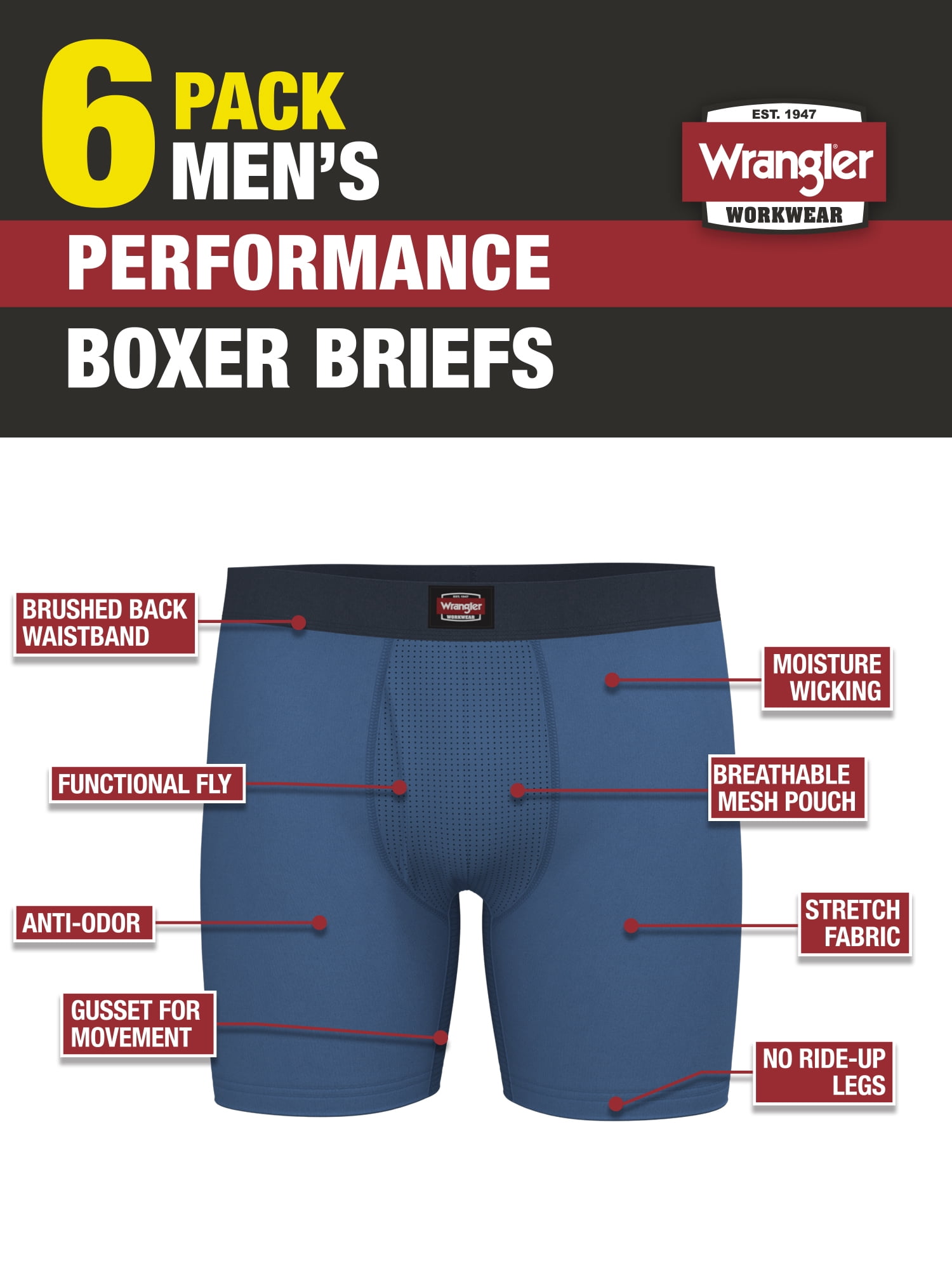 WRANGLER MENS BOXER BRIEFS