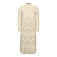 thumbnail image 5 of JGGSPWM Women Plus Size High Low Hem Shawl Round Neck Lace Short Front Long Back Casual Stretchy Knit T-Shirt Blouse See Through Top Beige M, 5 of 5