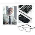 thumbnail image 6 of +1.0~+4.0 Stainless Steel Rectangle Eyeglasses Men Business Reading Glasses Computer Readers Optical Men's Presbyopic Glasses GOLD STRENGTH 3.5X, 6 of 8