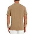 thumbnail image 3 of INSPIRE CHIC Men's Chest Pocket Striped Print Crew Neck Short Sleeve T-Shirt 3XL Khaki, 3 of 5