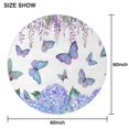 thumbnail image 6 of Pink Butterfly Flower Pattern Round Tablecloth 60"x60",Wrinkle Wipeable Table Cloth for Kitchen Dining Room Picnic Patio Party, 6 of 6