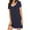 Deep Blue, variant on Fymall Womens Nightgown Sleepwear Cotton Pajamas/Short Sleeve Round Neck Sleep Dress, Nightshirt