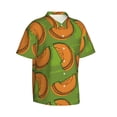 thumbnail image 2 of Hawaiian Shirt For Men, Cute Cantaloupe Pine Green Mens Button Down Short Sleeve Shirt, Summer Beach Shirts For Men, 2 of 2