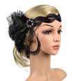 thumbnail image 1 of Casque Femme Vintage Pompon Fausse Plume Partie Bandeau Rabatteur Bandeau, 1 of 6