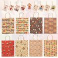 thumbnail image 2 of 8 bolsas de regalo de cumpleaños de papel kraft con asas, 25x10x32cm, diseño de dibujos animados, bolsas de recuerdos para fiestas, suministros para ocasiones de cumpleaños Feliz Sencillez, 2 of 5