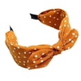 thumbnail image 2 of CXHEGBEJ Wide Wide Headbands Hoop Dot‌ Print Bow Knot Hairband For Women Headwear Fashion Knotted Headbands Headdress Hair Accessory Casual Daily Wear Yellow, 2 of 4