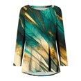 thumbnail image 5 of Besolor Hauts à Manches Longues pour Femmes Chemises Décontractées Habillées Col Rond Manches Longues Tuniques Amples et Fluides pour Leggings Multicolore 19, 5 of 5