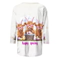 thumbnail image 4 of Pxxlle Plus Size Womens Easter T Shirts 3/4 Sleeve Cute Bunny Rabbit Graphic Tees Cute Round Neck Holiday Tshirt L, 4 of 5