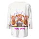thumbnail image 4 of Camisetas de Pascua para Mujeres Pullover de Cuello Redondo Casual con Mangas de Tres Cuartos Y Estampado Lindo, Top de Poliéster de Ajuste Suelto para Fiestas de Primavera Y Uso Diario, 4 of 5