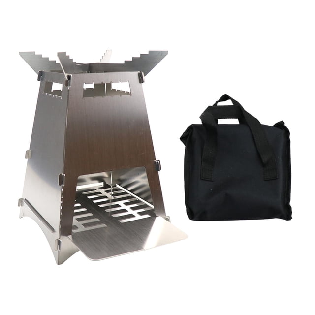 Estufa para acampar kusrkot Estufa portátil plegable de acero inoxidable Estufa de leña