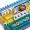 thumbnail image 2 of Yellow Mountain Imports American Mahjong Set Chinoise Con Estuche De Cuero Sintético Suave - Bastidores Con Empujadores Para Anotar Monedas, Dados E Indicador De Viento, 2 of 9