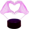 thumbnail image 2 of Romantic 3D Night Light Lamp, 3D Heart Lamp Heart Night Light with Touch Colors Changing Bedroom Atmosphere Decor 3D Optical Illusion Night Lamp As a Valentine's Day Gift Ideas for Girls Wife Women, 2 of 2
