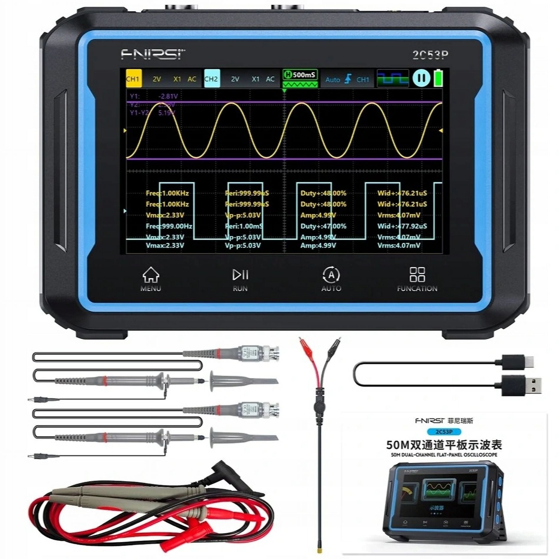 Digital multimeter signal meter oscilloscope 3in1 FNIRSI 2C53P