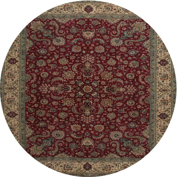 Ahgly Company Indoor Round Traditional Brown Persian Area Rugs, 3' Round
