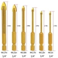 thumbnail image 4 of 6pcs Glass Drill Bits Set Tile Ceramic Drilling Set 3/4/5/6/8/10mm with 1/4inch Hex Shank for P 3717, 4 of 8