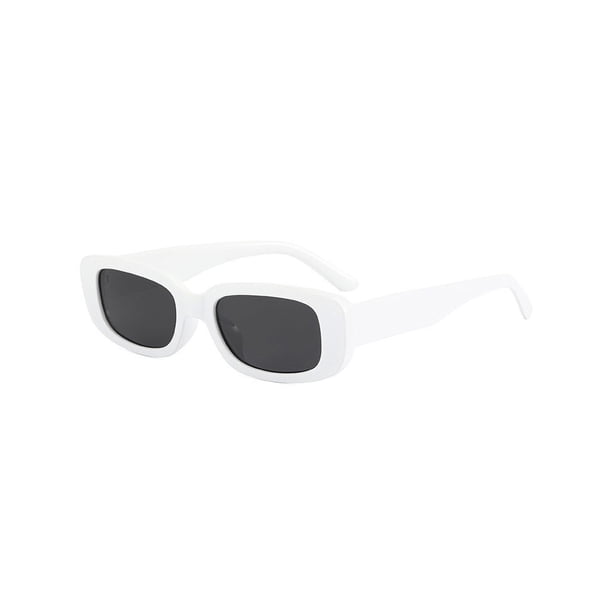 Guardurnaity Gafas de sol unisex lisas multicolores Gafas de sol Decoración de mano Gafas de mujer Gafas clásicas modernas a juego Lentes Blanco y gris