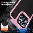 thumbnail image 6 of ELEHOLD for iPhone 14 Pro 2022 Fit Case, Military-Grade Dual Layer Raised Frame Screen & Camera Lens Protective Armor Hybrid PC+TPU Anti-Drop Shockproof Slim Rugged Case,Pink, 6 of 8