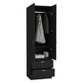 thumbnail image 5 of Newboti Furniture Vico 76" High Armoire Wardrove Closet With 2 Drawers, Double Door Cabinet, One Shelf And Hanging Rod, Bedroom Clothes Storage Cabinet Organizer88837, 5 of 9