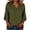 Army Green-women 3/4 sleeve tops, variant on Women's Linen Blouse 3/4 Batwing Sleeve V Neck Casual Tunic Top Side Split Solid Color Cotton Gauze Tops