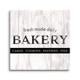 thumbnail image 1 of Bakery Fresh Daily White Woodgrain 24 x 24 Glass Wall Hanging Sign, 1 of 4