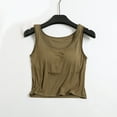 thumbnail image 2 of Kaemgyyd Tank Tops for Women Soft Comfy Sleeveless Cropped Sleepwear Lounge Solid U Neck Pj Shirt Clothes with Built in Bra, 2 of 3