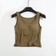thumbnail image 1 of Camisola de manga corta para mujer con almohadilla para el pecho, sin aros de acero, ropa interior para yoga, pijamas deportivos, pijamas para mujer, 1 of 3