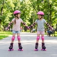 thumbnail image 4 of Gymax Patins à Roulettes pour Enfants 4 Tailles Réglables Patins Quad avec Roues Lumineuses pour 5-7 Ans Rose, 4 of 9