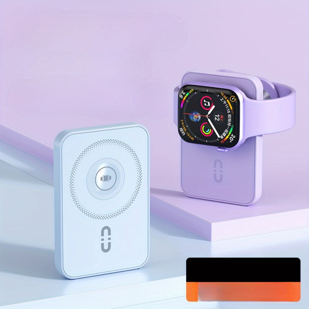 A 2-In-1 Portable Charger with a 10000Mah Capacity, Designed for Both for iphone And for apple Watch. It Features Magnetic Wireless Charging with 20W PD Fast Charging Through USB-C