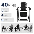 thumbnail image 6 of WINSOON Tall Adirondack Chair Set of 2 with Connecting Tray,Outdoor Bar Stools-Black, 6 of 6