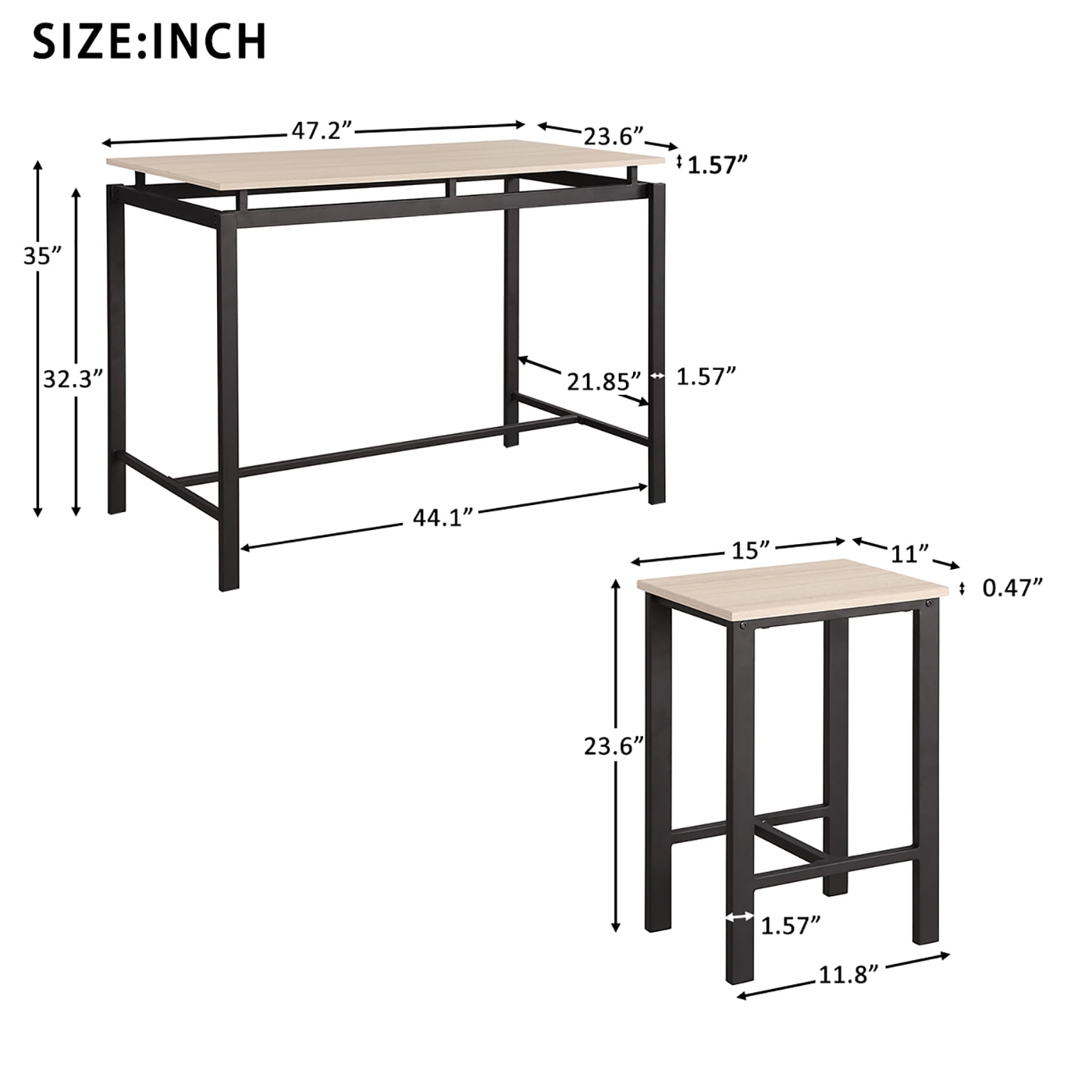 Kadyn 5 Piece Dining Table Set, Modern Rectangle Kitchen Table and Chairs for 4 Persons, Metal Top Pub Table & Chair Set with 4 Chairs, Beige Kadyn 5 Piece Dining Table Set, Modern Rectangle Kitchen Table and Chairs for 4 Persons, Metal Top Pub Table & Chair Set with 4 Chairs, Beige