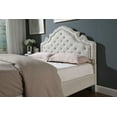 thumbnail image 2 of Oliver and Smith Full Upholstered Platform Bed Frame 51 Inch Tall Button Tufted Linen Headboard No Box Spring Needed Wood Slats Easy Assembly Light Beige, 2 of 2