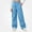 Light Blue, variant on HAOTAGS Girls Cargo Pants (5-15) Elastic Waist Long Pants with Multi-pockets Casual Workwear Khaki Size 7