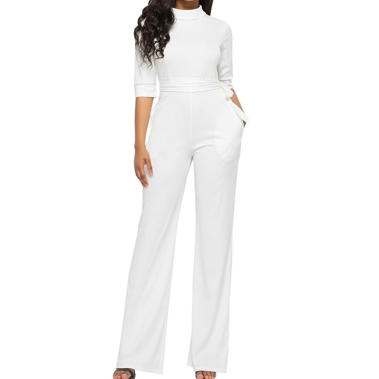 pstuiky Womens Jumpsuit, Solid Color Casual Long Palazzo Pants