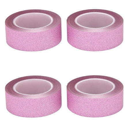 4 Pcs 10M Glitter Washi Tape Stick Self Adhesive Decorative Craft DIY Paper Pink