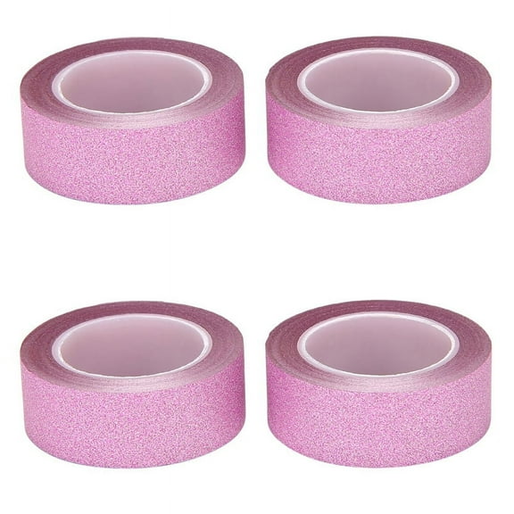 4 Pcs 10M Glitter Washi Tape Stick Self Adhesive Decorative Craft DIY Paper Pink