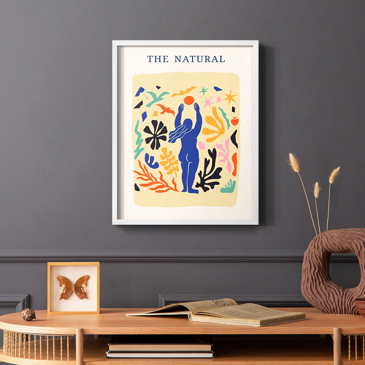 Matisse CDXLII in White Solid Wood Framed Print No Nail Hanging