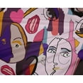 thumbnail image 5 of oneOone Polyester Spandex Light Purple Fabric Abstract Comic Face Dress Material Fabric Print Fabric By The Yard 56 Inch Wide, 5 of 5