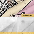thumbnail image 4 of No Hook Shower Curtains with Detachable Snap-in Liner Set, Pink Cute Cat Waterproof Hotel Style Bathroom Shower Curtain, Cartoon Funny Heater Cats Breathable Mesh Top Window Bath Curtains 66''x72'', 4 of 9
