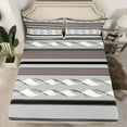 thumbnail image 2 of Feelyou Adult Minimalst Bed Sheets, Grey Stripes Abstract King Sheets, Modern Fashion Theme Sheet Set, Breathable Home Decor, 4-Piece, 2 of 7