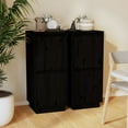 thumbnail image 1 of vidaXL Buffets 2 pcs Noir 31.5x34x75 cm Pin Massif, 1 of 5