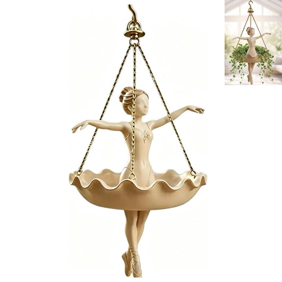 Ballerina Hanging Planter for Indoor Plants ,Ballet Dancer Design, Cute Hanging Planter for Succulents Spider Plant, Indoor Outdoor Garden Decor
