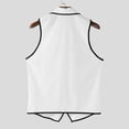 thumbnail image 4 of Men's Contrast Trim Vest Formal Casual Slim Fit Business Wedding White M, 4 of 9