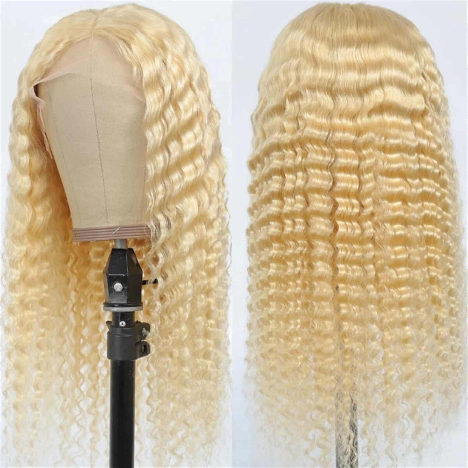 Curly Human Hair Wig 220% Density Blonde Water Wave 13x6 Frontal Wig Hd Lace for Women