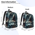 thumbnail image 2 of Yiaed Wave Sailboat Shark Print Print Laptop Backpack Travel Canvas Backpack Vintage Aesthetic Backpack for School Knapsack Backpack Backpack for School-Small, 2 of 5