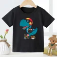 thumbnail image 3 of Dinosaur Kids T Shirt Hot Selling Fashion Cartoon Dinosaur Print Children's T-shirt Short-sleeved Base Shirt Stranger Things Tee, 3 of 5