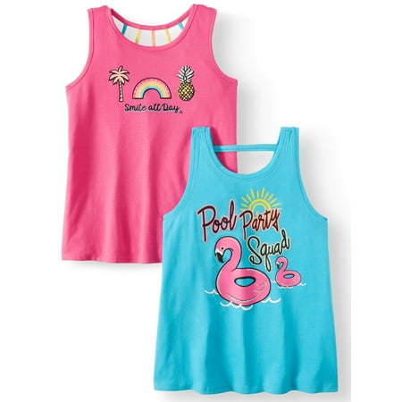 Graphic Tank Tops, 2-pack (Little Girls & Big